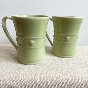 Juliska Ceramics Berry & Thread Pistachio Coffee Mug Rare Discontinued 11 OZ